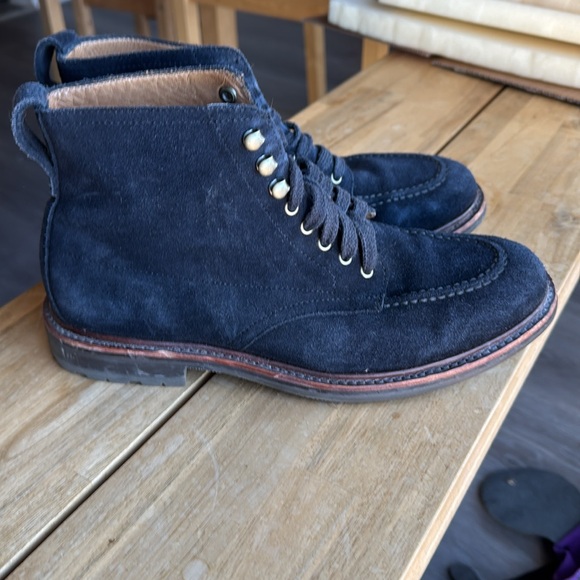 J.Crew  Kenton Navy Blue Suede Pacer Boots-sz 7.5M. Mint!! - Picture 3 of 10